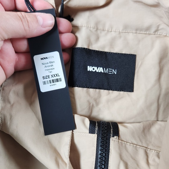 Fashion Nova Men Anorak Pullover Windbreaker Mens size 3XL Lightweight Packable - Picture 3 of 7